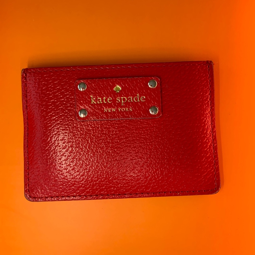 Red Kate Spade cardholder small wallet gently used